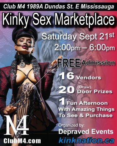 Kinky Sex Marketplace Saturday Afternoon Sept 21st Exclusively at Club M4